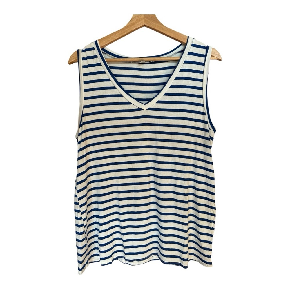 Green Envelope Blue and White Striped Tank Top Blue White Tank Tops Size M